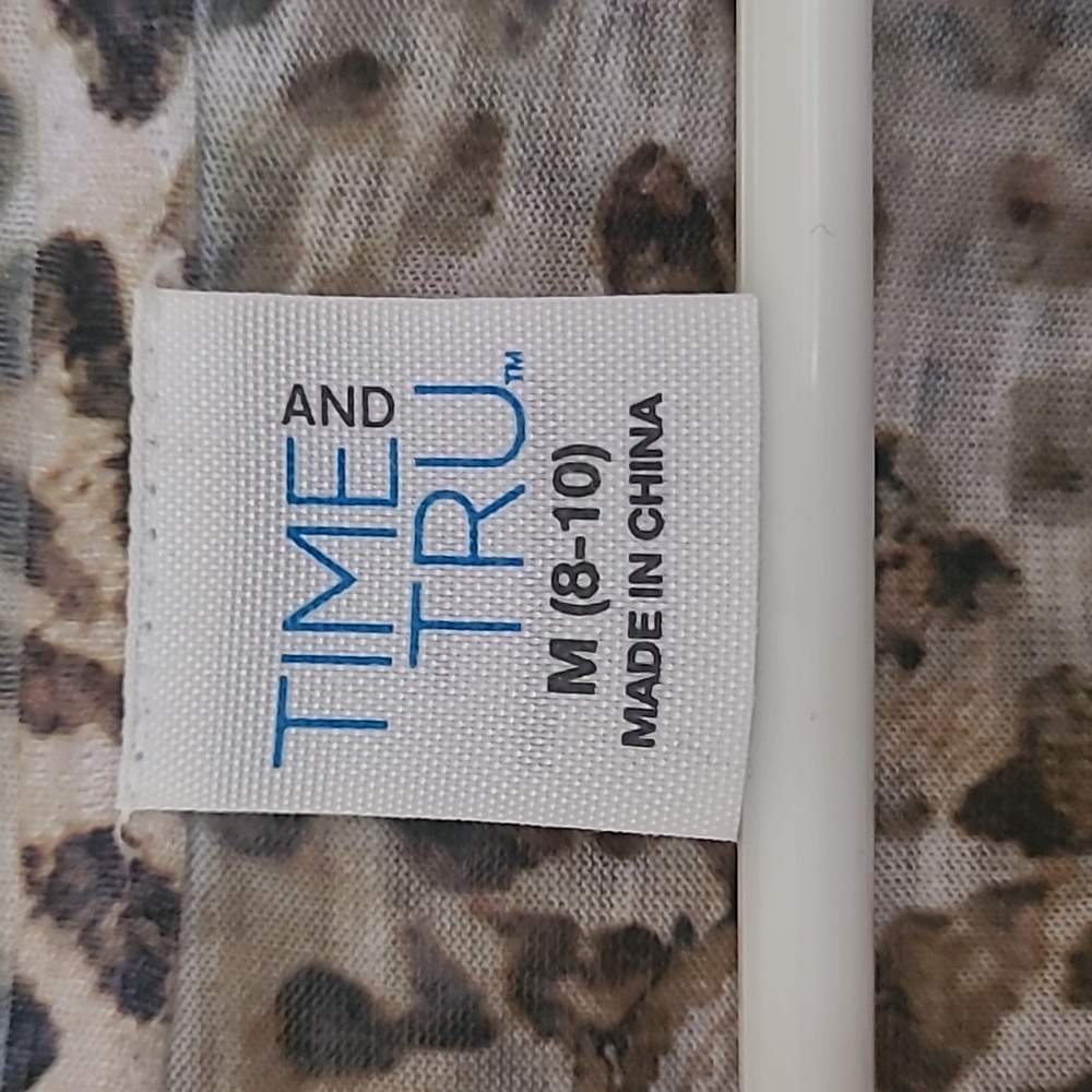 TIME AND TRU Teal Butterfly Print Tee Size M (8-10) - Picture 2 of 8